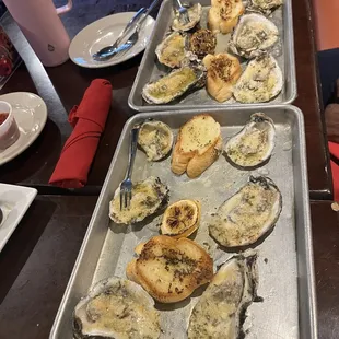 Chargrilled oysters on the half shell