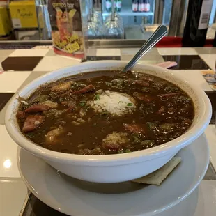 A real bowl of seafood gumbo