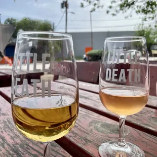 An orange wine, which is a bit different, and a rose.