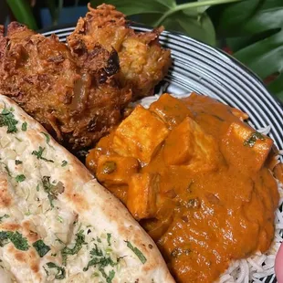 paneer tikka masala, basmati rice, pakora