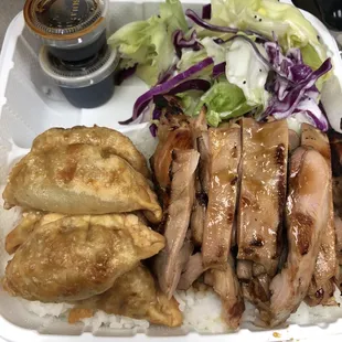 Teriyaki chicken and Gyoza combo.