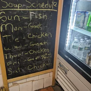 a chalk board with a menu on it