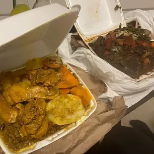 Curry chicken x pepper steak