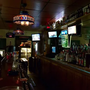 the bar and televisions