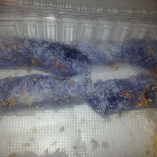 Puto bong bong made with Taro and  coconut