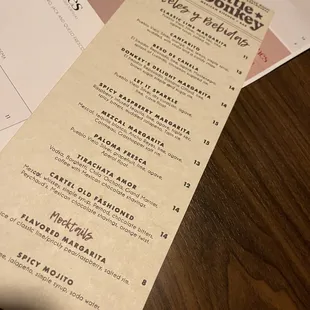 Cocktail Menu - March 2024