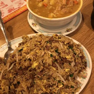 Beef ginger fried rice &amp; limited run of homemade curry