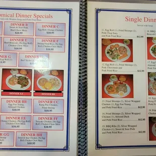 Menu: Dinner Specials &amp; Single Dinners