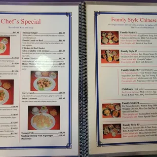 Memu: Chefs Specials &amp; Family Style Chinese Dinners
