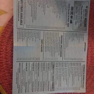 Updated menu!