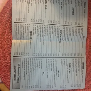 Updated menu!