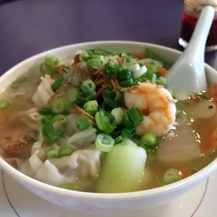 Wor Won Ton soup. The broth was light and tasty, very good flavor.