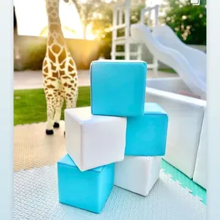 Large soft blocks perfect for your little one to push pull and throw in a controlled safe space.