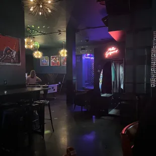 The cutest decor that's perfect for pictures with friends, plus a photo booth and pool table.