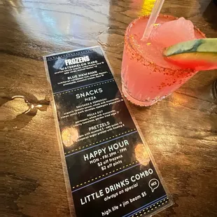 Happy Hour menu &amp;  Frozen Margarita