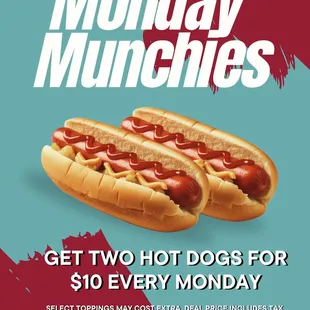 Come to Little Engine Eatery for our Monday Munchies deal: Enjoy two dogs for $10 and support job training for our neurodiverse staff.