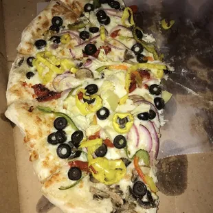 Vegetable Pizza. Added Banana Peppers. Awesome!!!