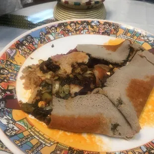 What's left of our delicious veggie platter and Dor Wot