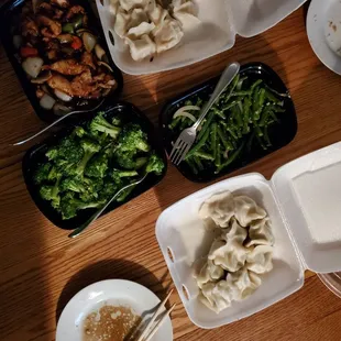 All the food we ordered except the juicy pork dumplings