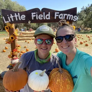 Two pumpkins.