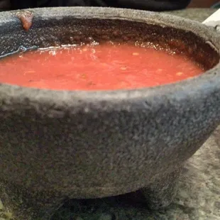 Salsa, okay flavor but devoid of heat.