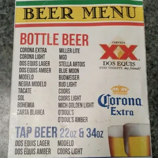 Available brews.