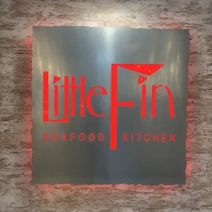 a sign for the restaurant