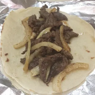 Beef fajita taco