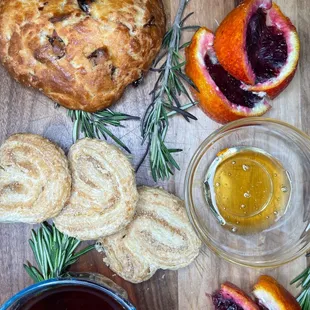 Balsamic Tart Cherry Scone (top left)