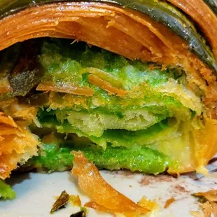 Pistachio croissant (inside)