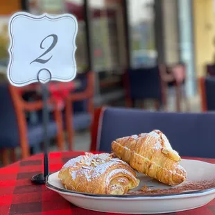 Almond croissant and almond chocolate croissant
