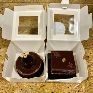 Chocolate Hazelnut Caramel and Opera Cake Classic.....both very delicious !