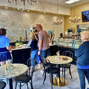 My wife waiting to order.