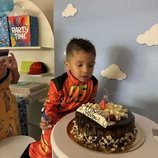 My kid celebrating his 4th birthday at little friends