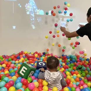 Virtual interactive game on the ball pit. So fun for adults lol