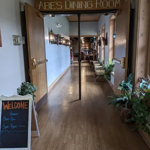 the entrance to the restaurant