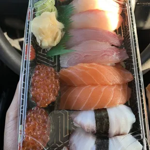 Salmon Sushi Octopus Sushi Red Snapper Sushi Yellow Tail Sushi Ikura Sushi