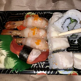 Sweet shrimp sushi surf clam sushi and jade maki