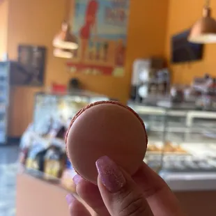 Raspberry macaron