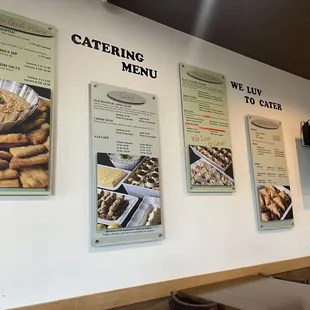 the menus on the wall