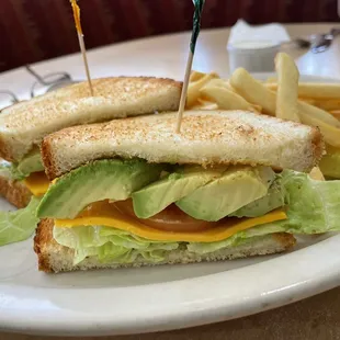 Veggie sandwich and fries. Just like home.