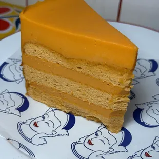 a piece of cake on a plate