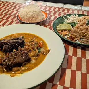 Short rib massaman and pad thai