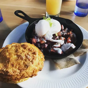 Red flannel hash sub toast for a biscuit