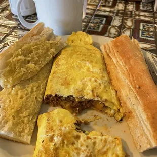 Picadillo omelet w sweet plantains