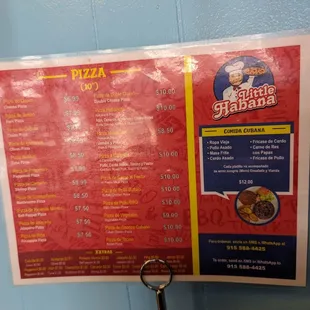 menu