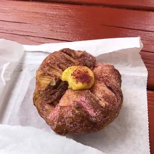 Strawberry passionfruit kouign amann