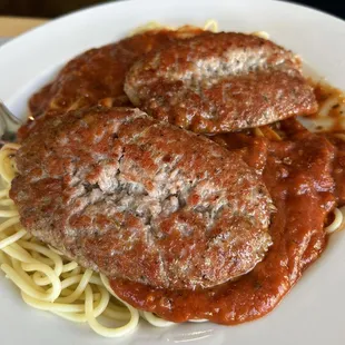 Italian sausage with Spaghetti with Meat Sauce