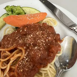 Spaghetti with Meat Sauce - side dish!