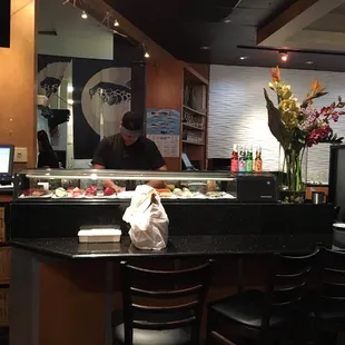 interior, sushi and sashimi